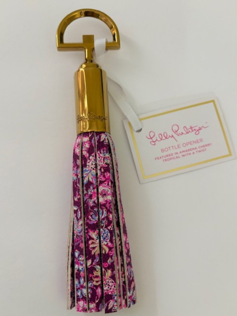 Lilly Pulitzer Amerena Cherry Tropical With A Twist Bottle Opener Tassel NWT